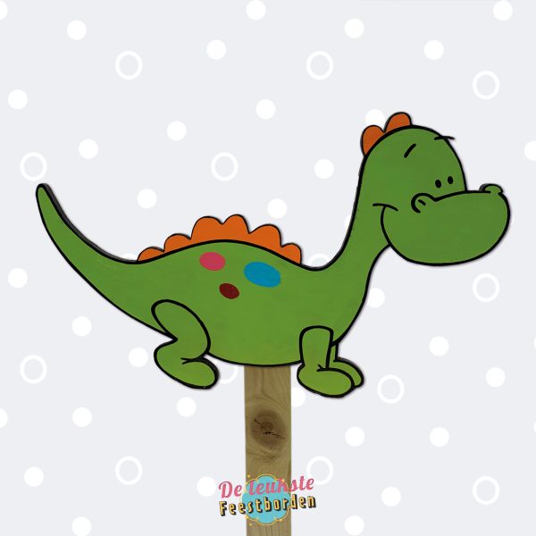 Geboortebord Baby dino groen huren. Te huur in Boekel en omgeving.